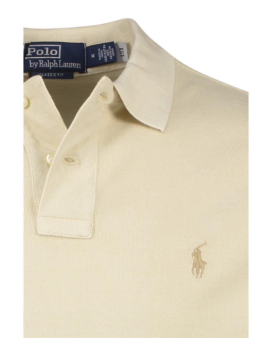 Beige Polo Ralph Lauren katoenen polo classic fit 2-knoops