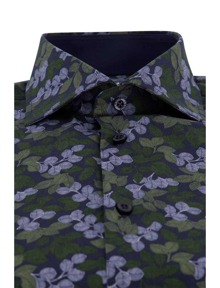 Ledub groen blauw overhemd geprint modern fit