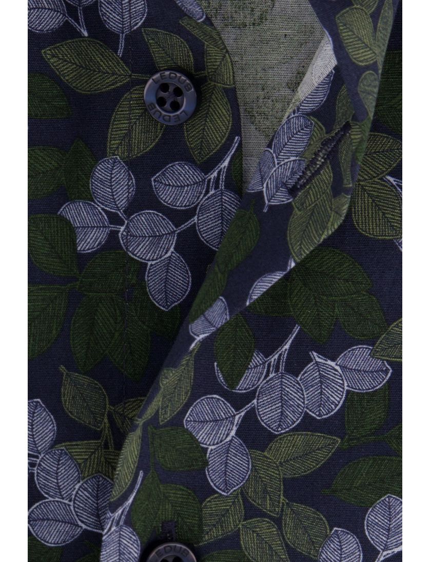 Ledub groen blauw overhemd geprint modern fit