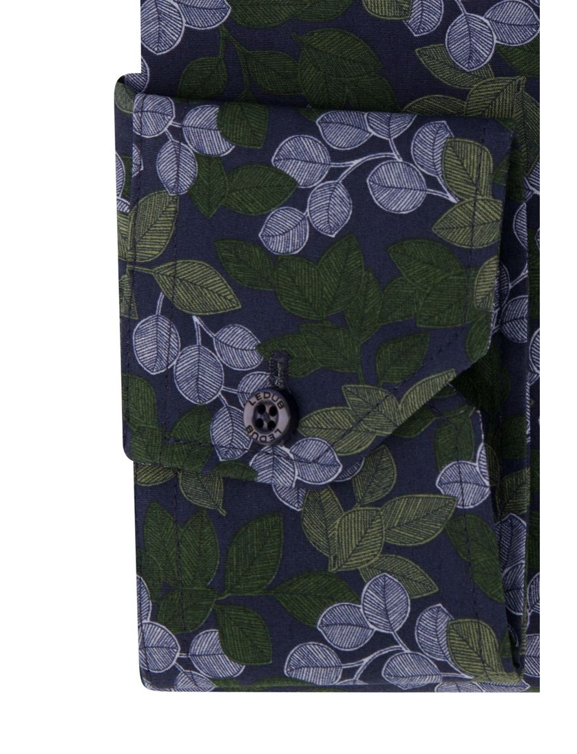 Ledub groen blauw overhemd geprint modern fit