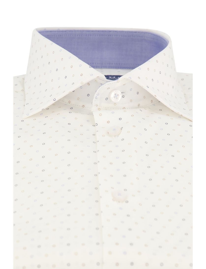 Geprint Ledub overhemd wit modern fit