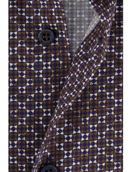 Ledub overhemd donkerbruin modern fit