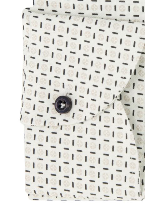 John Miller overhemd mouwlengte 7 normale fit groen geprint