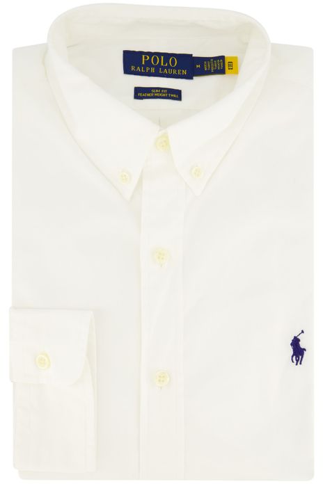 Polo Ralph Lauren overhemd slim fit wit effen donkerblauw