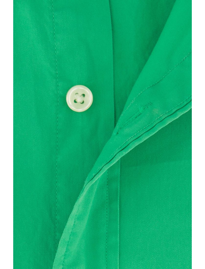 Polo Ralph Lauren casual overhemd slim fit groen effen katoen witte knopen