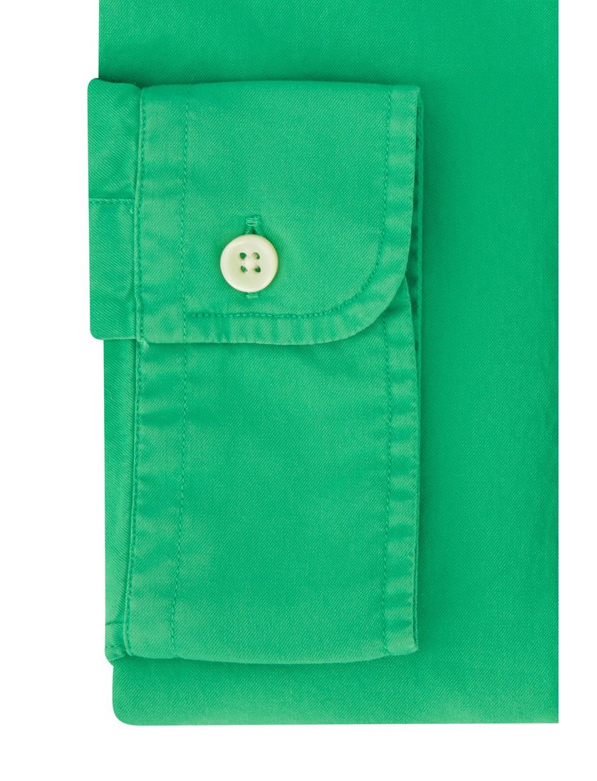Polo Ralph Lauren casual overhemd slim fit groen effen katoen witte knopen