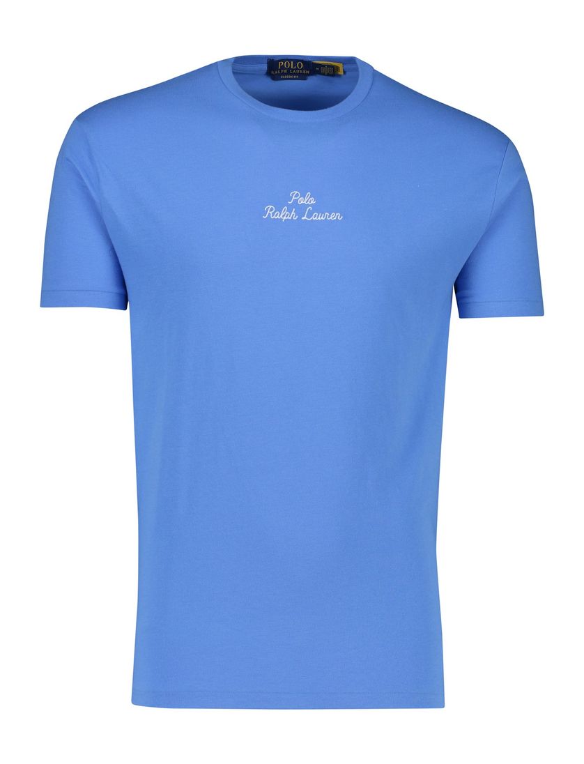 Polo Ralph Lauren t-shirt blauw effen met print classic fit