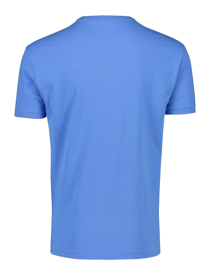 Polo Ralph Lauren t-shirt blauw effen met print classic fit