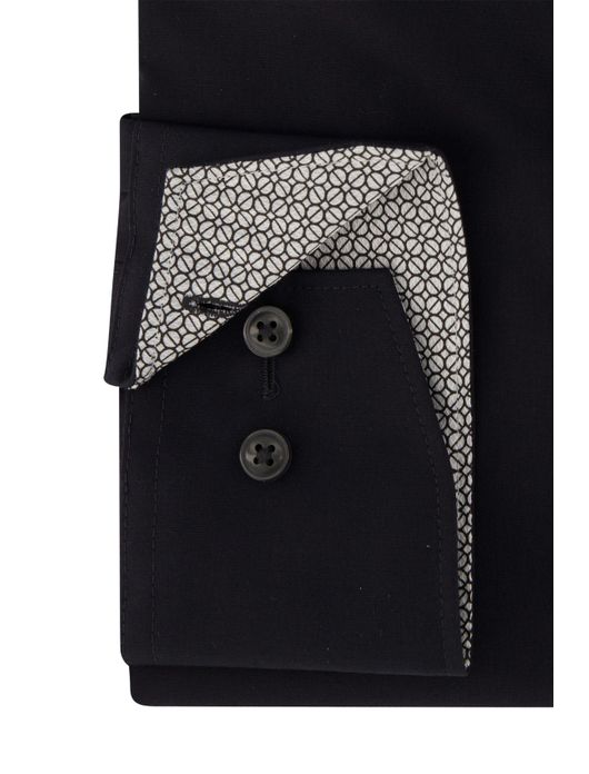 Olymp overhemd zwart strijkvrij