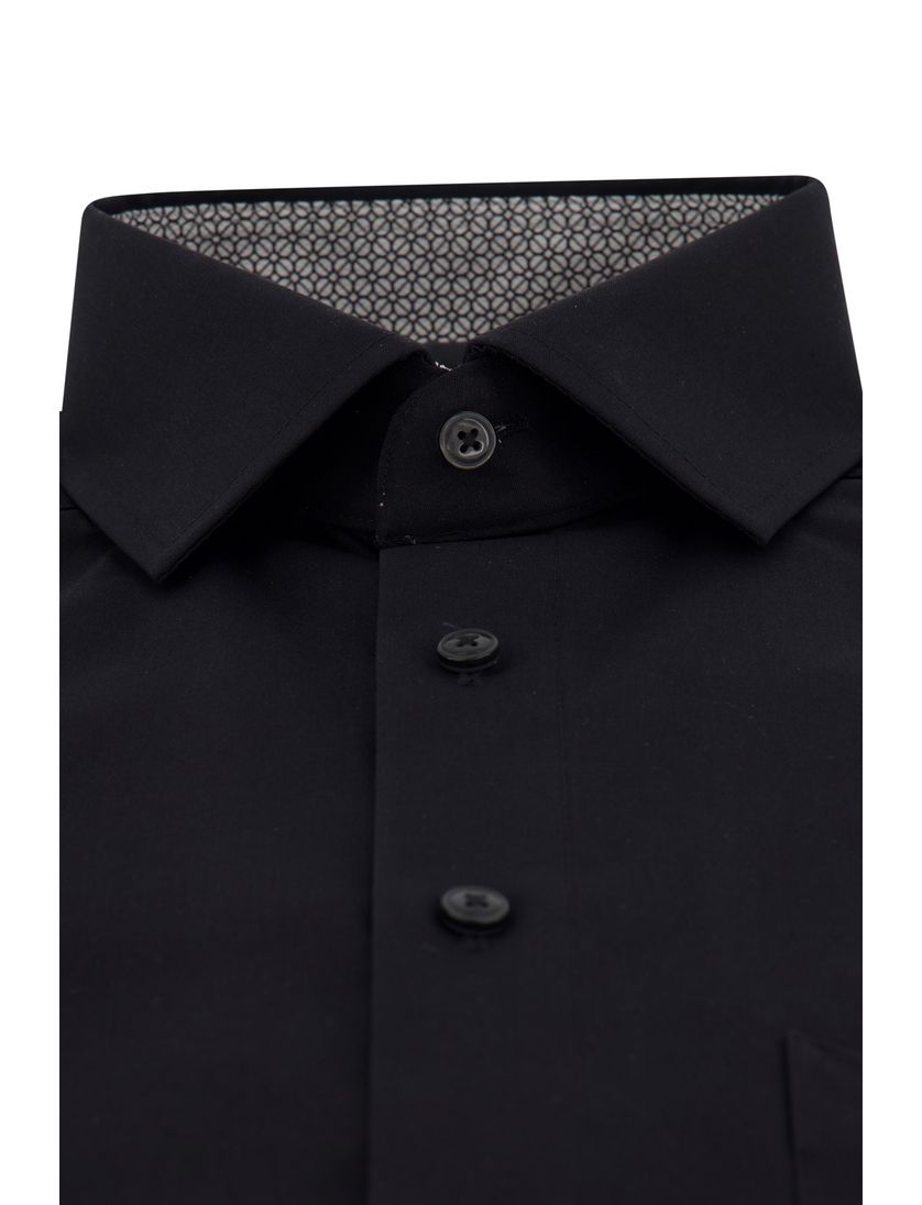 Olymp strijkvrij overhemd zwart katoen modern fit