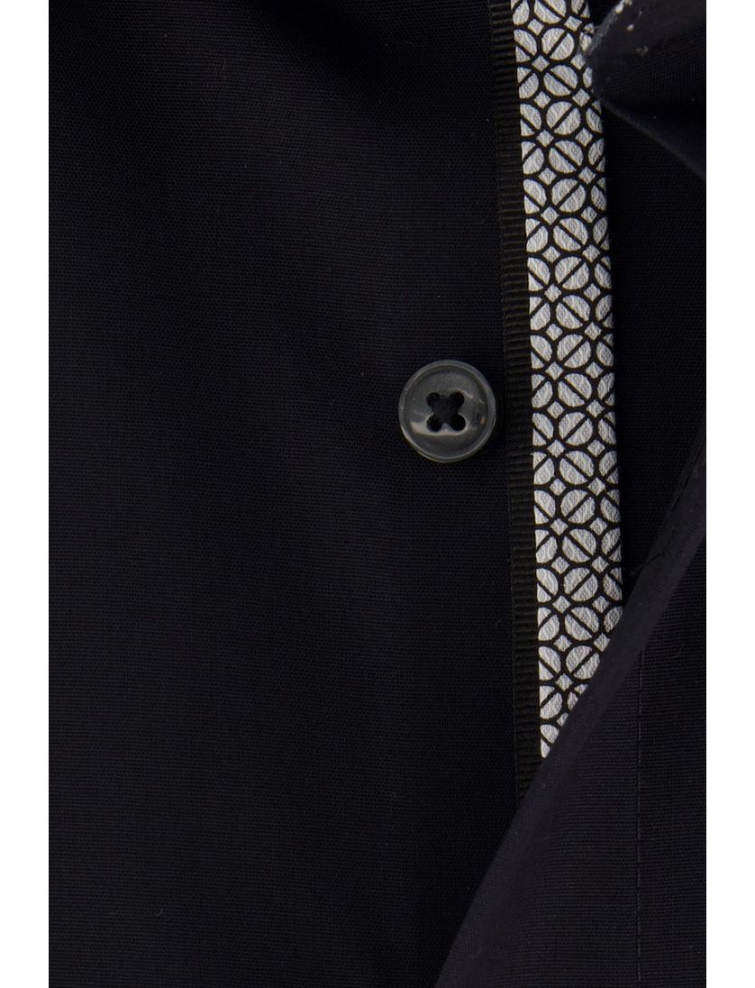 Olymp strijkvrij overhemd zwart katoen modern fit