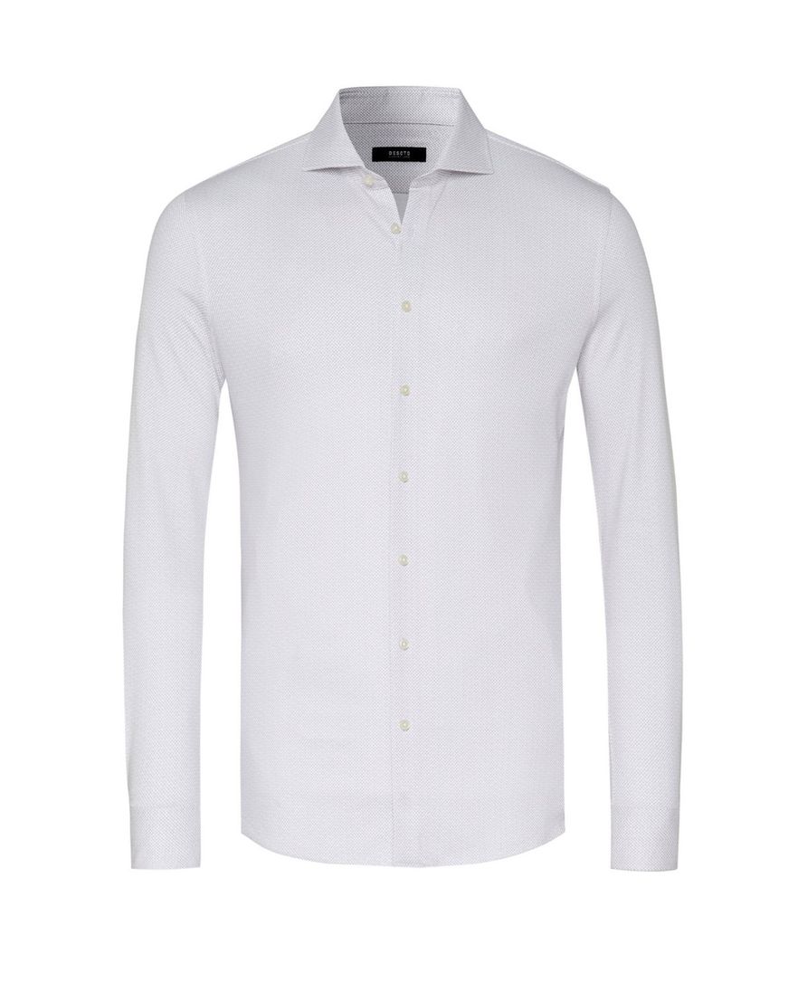 Desoto business overhemd slim fit lichtbruin geprint