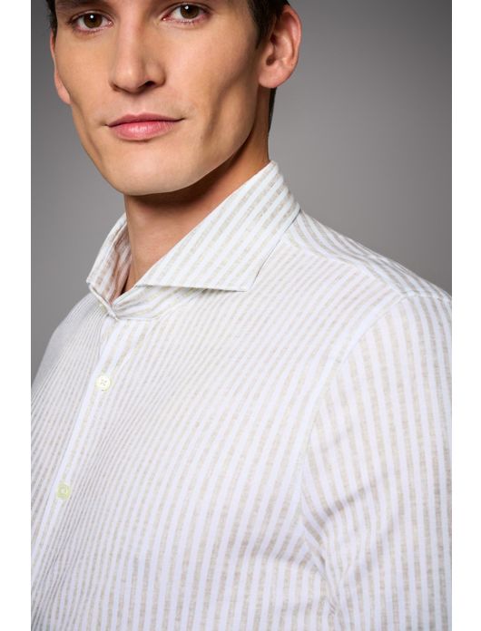 Desoto overhemd beige gestreept