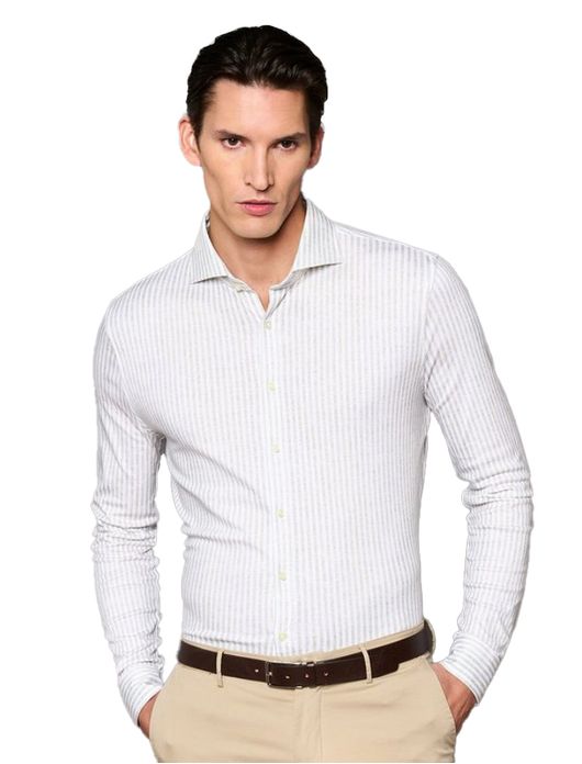 Desoto overhemd beige gestreept