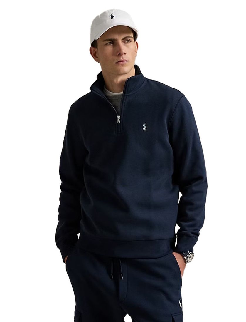 Polo Ralph Lauren trui navy half zip katoen
