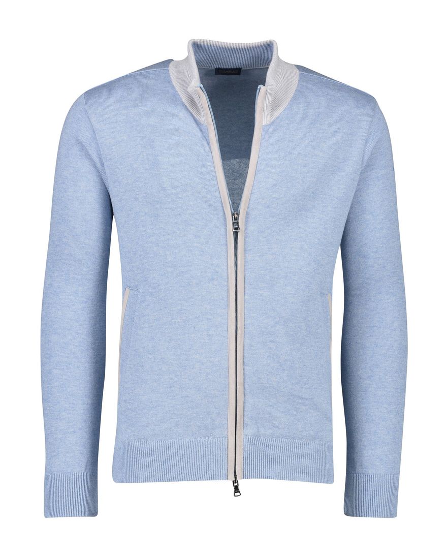Paul & Shark vest lichtblauw rits gemêleerd