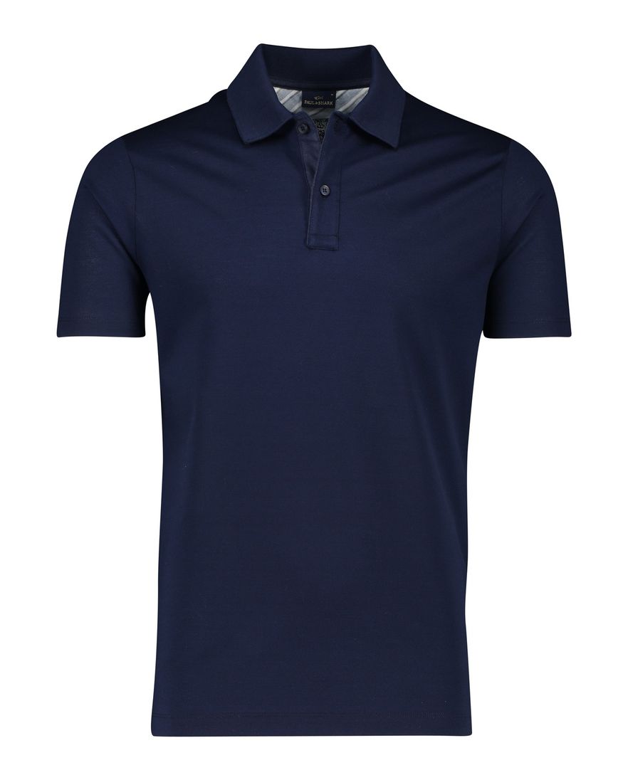 Paul & Shark polo wijde fit donkerblauw 2-knoops katoen