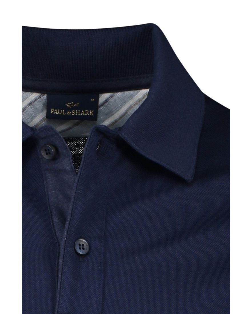 Paul & Shark polo wijde fit donkerblauw 2-knoops katoen