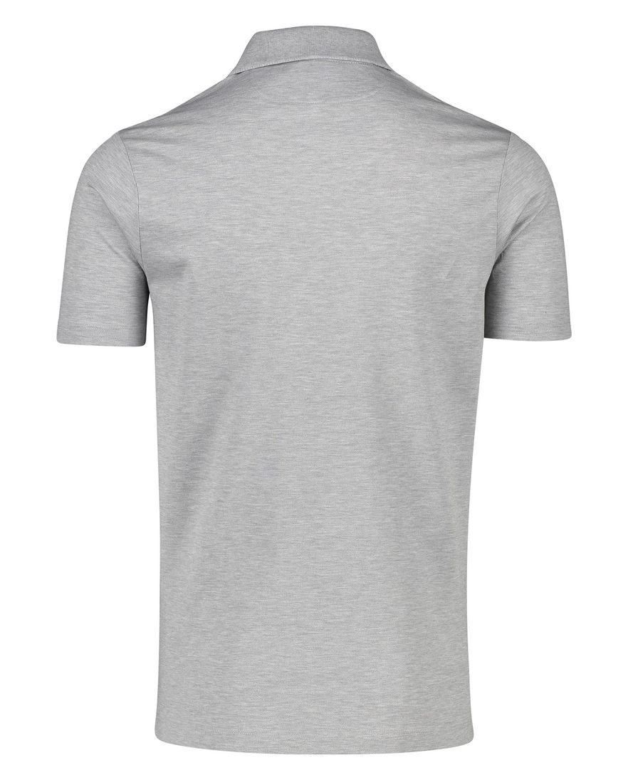 Wijde fit Paul & Shark 2-knoops polo katoen grijs gemêleerd
