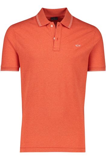 Paul & Shark Paul & Shark polo rood effen 2 knoops