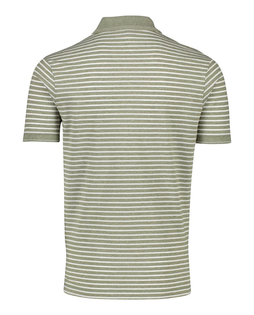 Paul & Shark polo groen gestreept katoen wijde fit 2-knoops