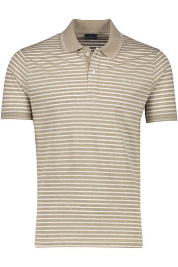 Paul & Shark Beige gestreept Paul & Shark katoenen polo wijde fit 2-knoops