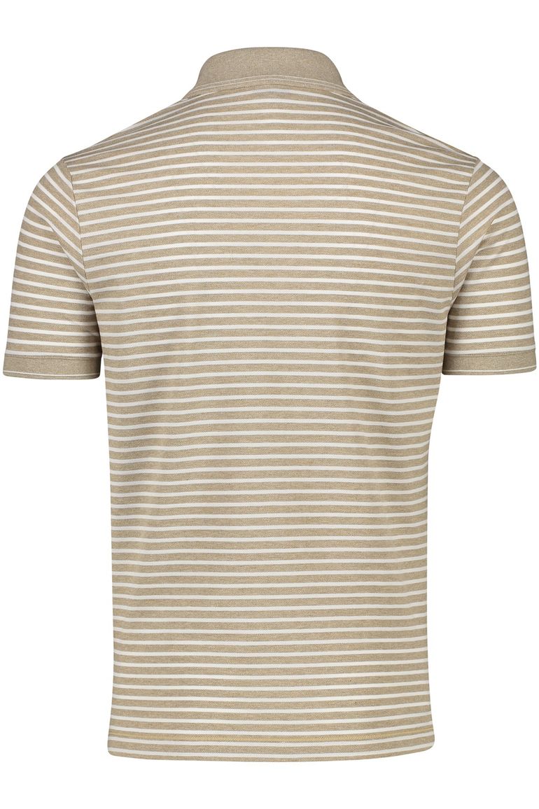 Beige gestreept Paul & Shark katoenen polo wijde fit 2-knoops