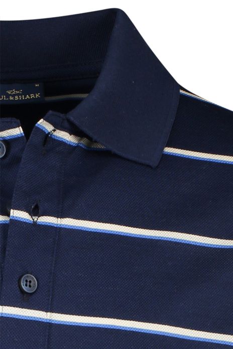 Paul & Shark katoenen polo wijde fit korte mouw 3-knoops