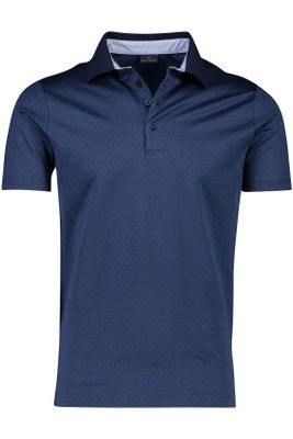 Paul & Shark Paul & Shark blauw geruite polo 4-knoops wijde fit katoen