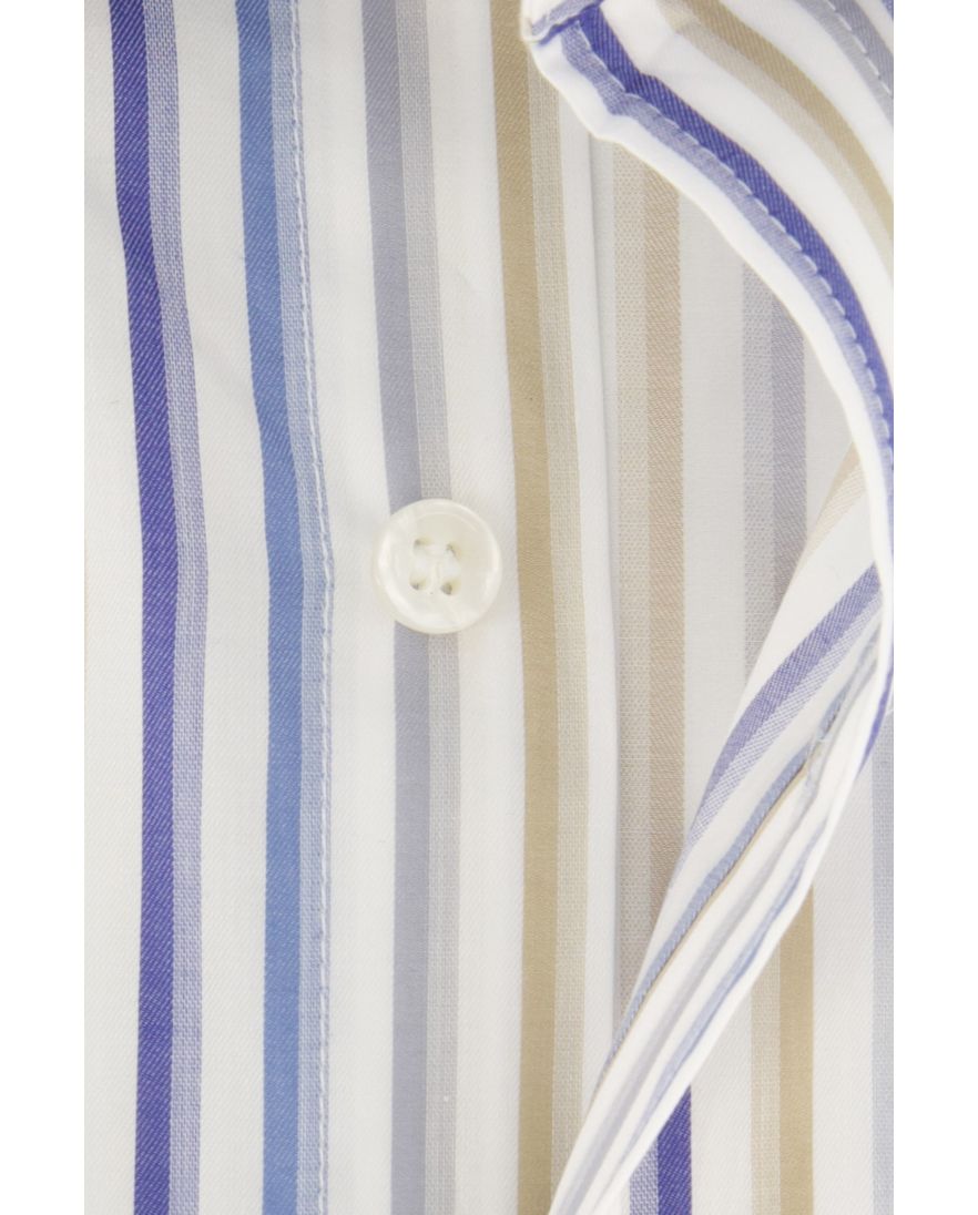 Paul & Shark katoenen casual overhemd wijde fit blauw gestreept