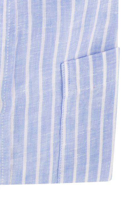 Paul & Shark overhemd wijde fit lichtblauw wit gestreept