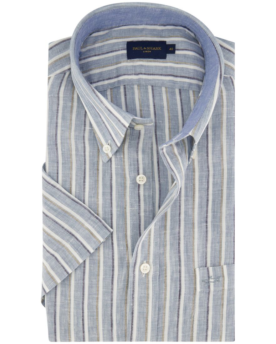 Paul & Shark overhemd wijde fit lichtblauw gestreept