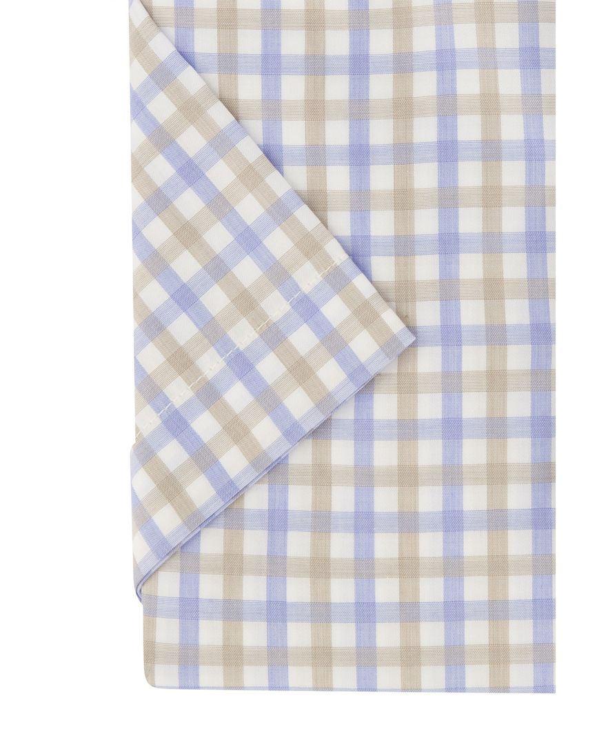 Paul & Shark blauw geruit overhemd wijde fit katoen