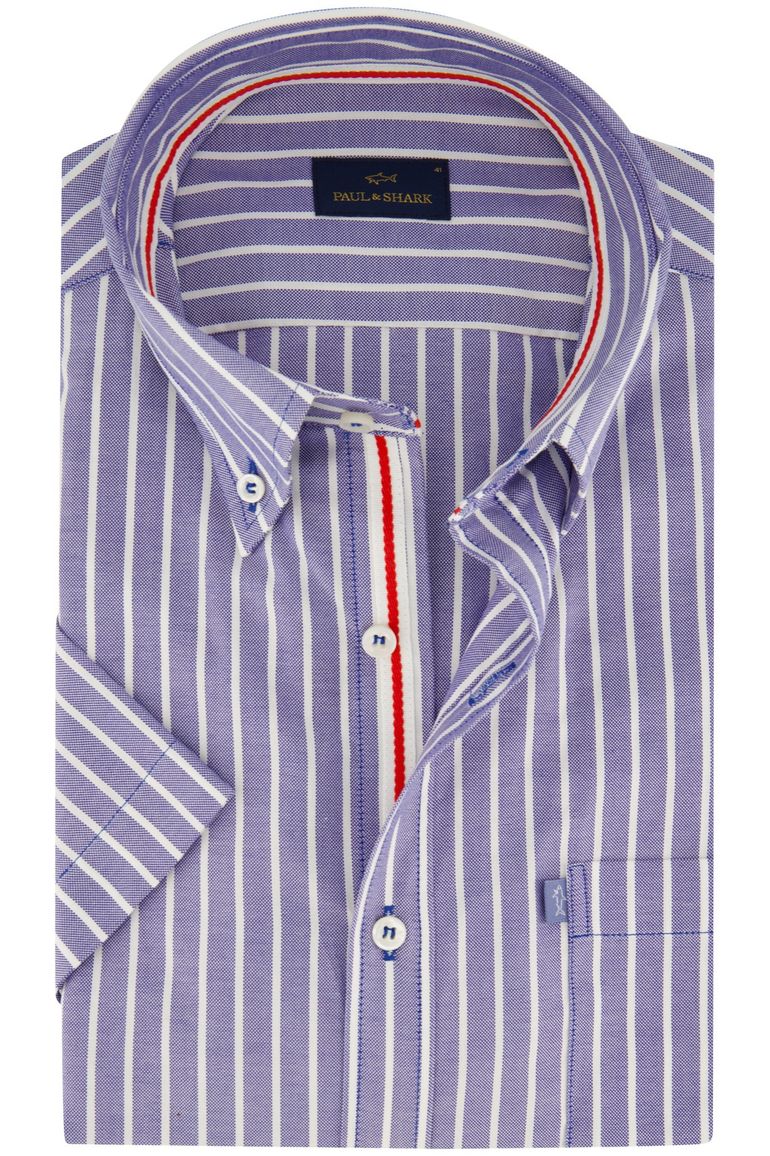 Paul & Shark casual overhemd wijde fit blauw wit