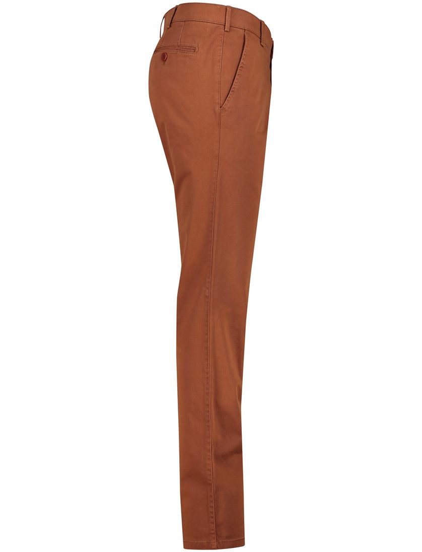Meyer broek chino Rio bruin effen katoen