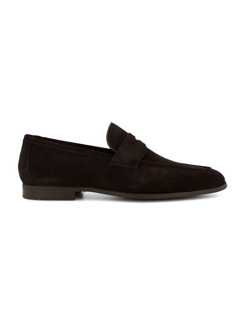 Bruine Magnanni loafers leer suede