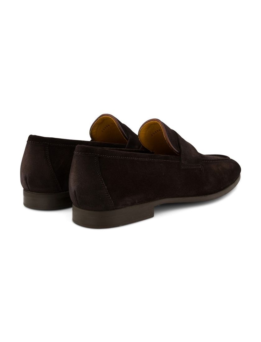 Bruine Magnanni loafers leer suede