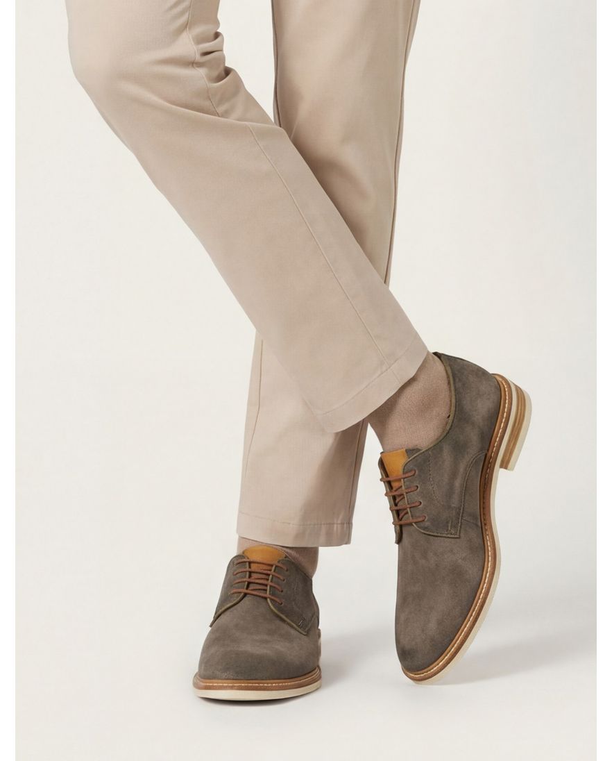 Giorgio grijs effen leer nette veterschoen