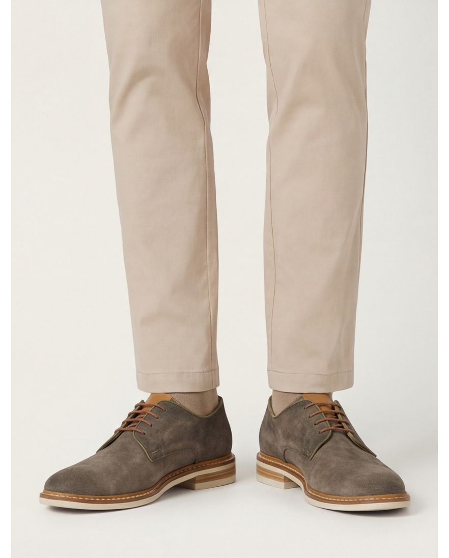 Giorgio grijs effen leer nette veterschoen