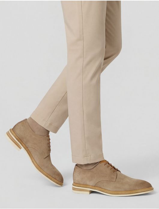 Giorgio nette veterschoenen beige effen leer lichte zool