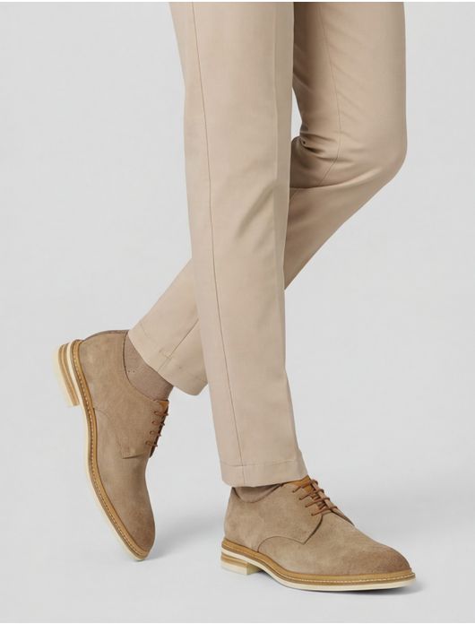 Giorgio nette veterschoenen beige effen leer lichte zool
