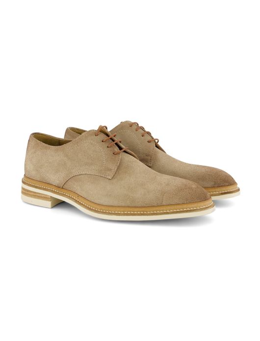 Giorgio nette veterschoenen beige effen leer lichte zool