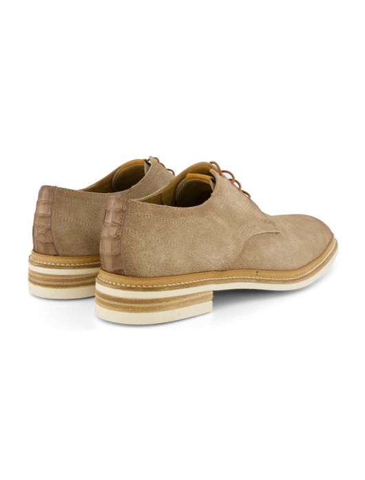 Giorgio nette veterschoenen beige effen leer lichte zool