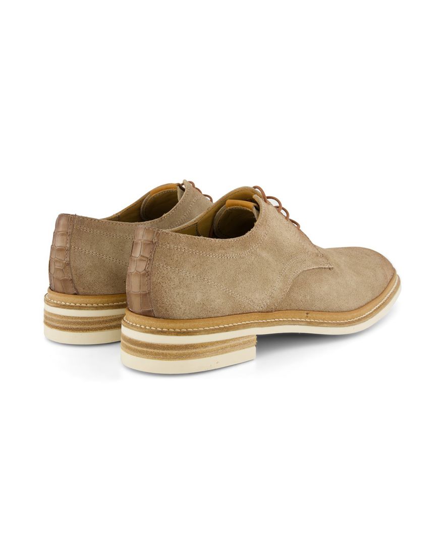 Giorgio nette veterschoenen beige effen leer lichte zool