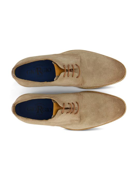 Giorgio nette veterschoenen beige effen leer lichte zool