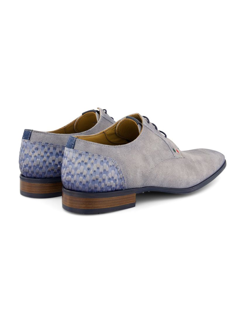 Giorgio veterschoenen grijs effen met donkerblauwe details leer