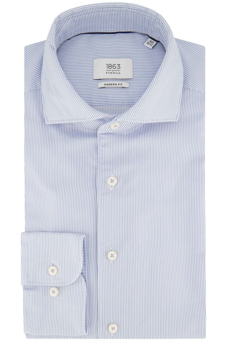 Eterna katoenen overhemd blauw modern fit