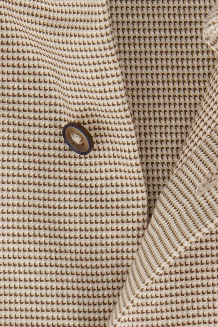 Eterna strijkvrij katoenen overhemd beige comfort fit