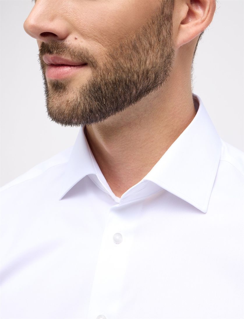 Eterna modern fit overhemd mouwlengte 7 wit katoen strijkvrij