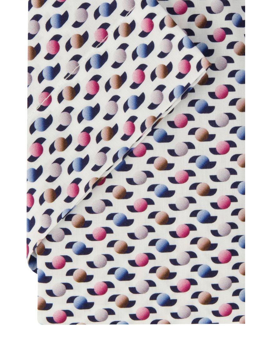 Eden Valley overhemd korte mouw wit geprint wijde fit